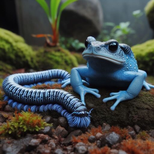Animales de colores azules